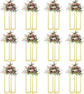 23.6inch 12 pcs Column Vases Gold Centerpieces for Table Metal Flower Stand Wedding Centerpieces Party