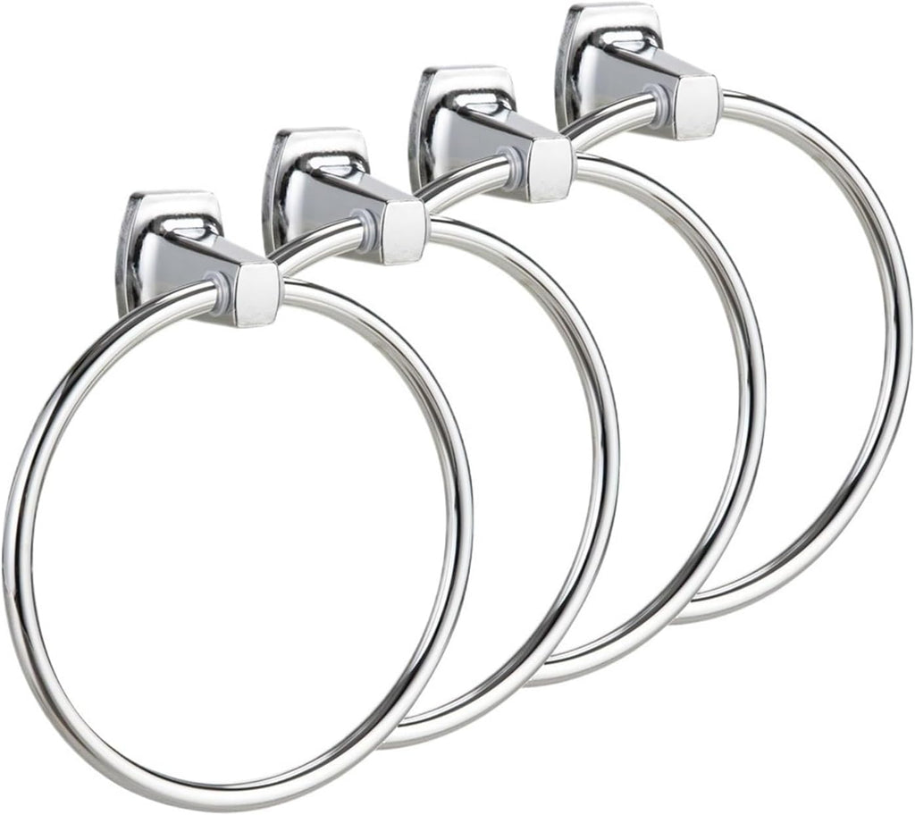 Towel Ring Chrome Steel Square Towel Rings Wall Mount for Kitchen Easy Installation Accessories for Hand Towels