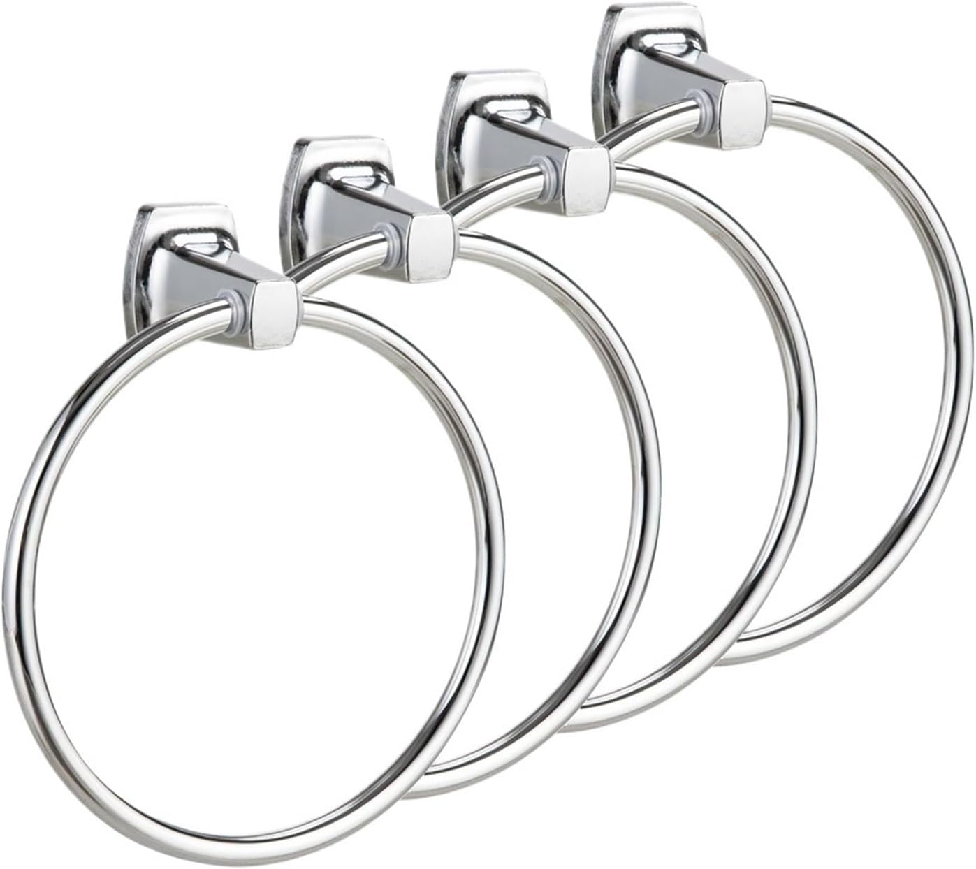 Towel Ring Chrome Steel Square Towel Rings Wall Mount for Kitchen Easy Installation Accessories for Hand Towels
