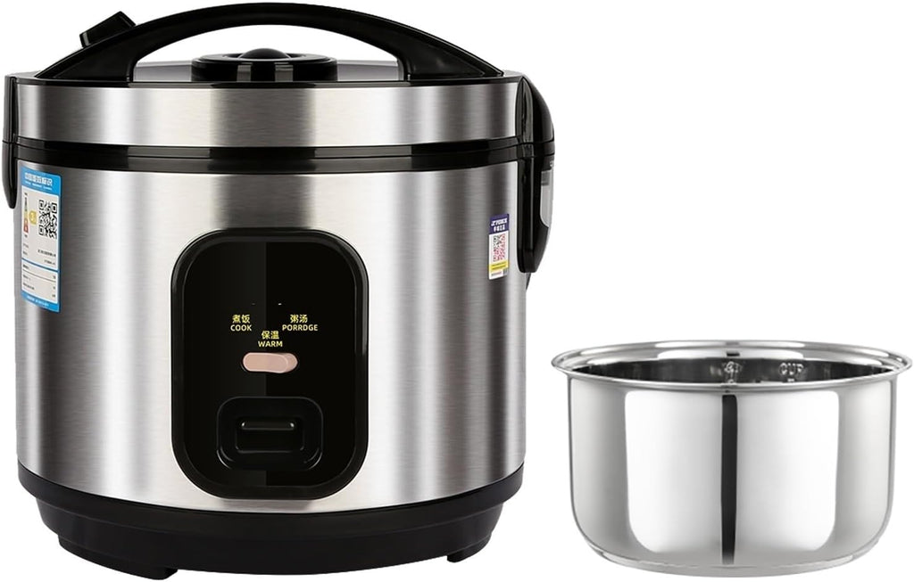 Rice Cooker (2-5L) 304 Stainless Steel Inner Pot, Intelligent Insulation, Make Rice & Steam Food & Vegetables, 220-240V US/EU Power(4L)