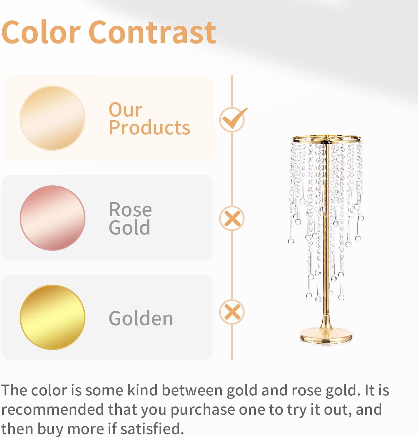 NUPTIO Gold Vases for Centerpieces Wedding - 10 Pcs 21.7in Tall Vase Centerpieces for Tables - Chandelier Flower Stand Bulk