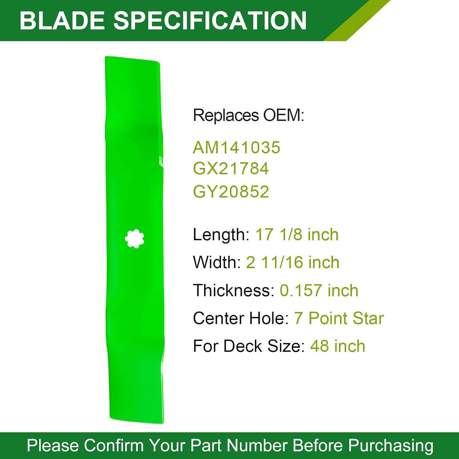 48 Inch Mower Deck Rebuild Kit - Fits John Deere 48' Deck LA145 LA165 LA155 D140 D160 E140 E160 LA110 LA115 LA100 LA120, Spindles (GY21098) Blades (GY20852) Idlers (GY20067 GY22082) Belt (GX20571)