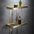 Bathroom Accessories Bathroom Shelf Towel Rack Paper Holder Toilet Brush Holder Towel Ranger Brushed Gold Brass Bath Hardware,Bathroom Shelf C