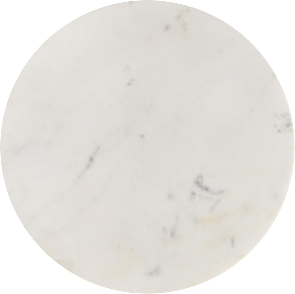 JONATHAN Y MTB1103A Javier 17.75' Contemporary Natural Marble Handmade X-Shaped End Table for Living Room, Bedroom, Bathroom, White