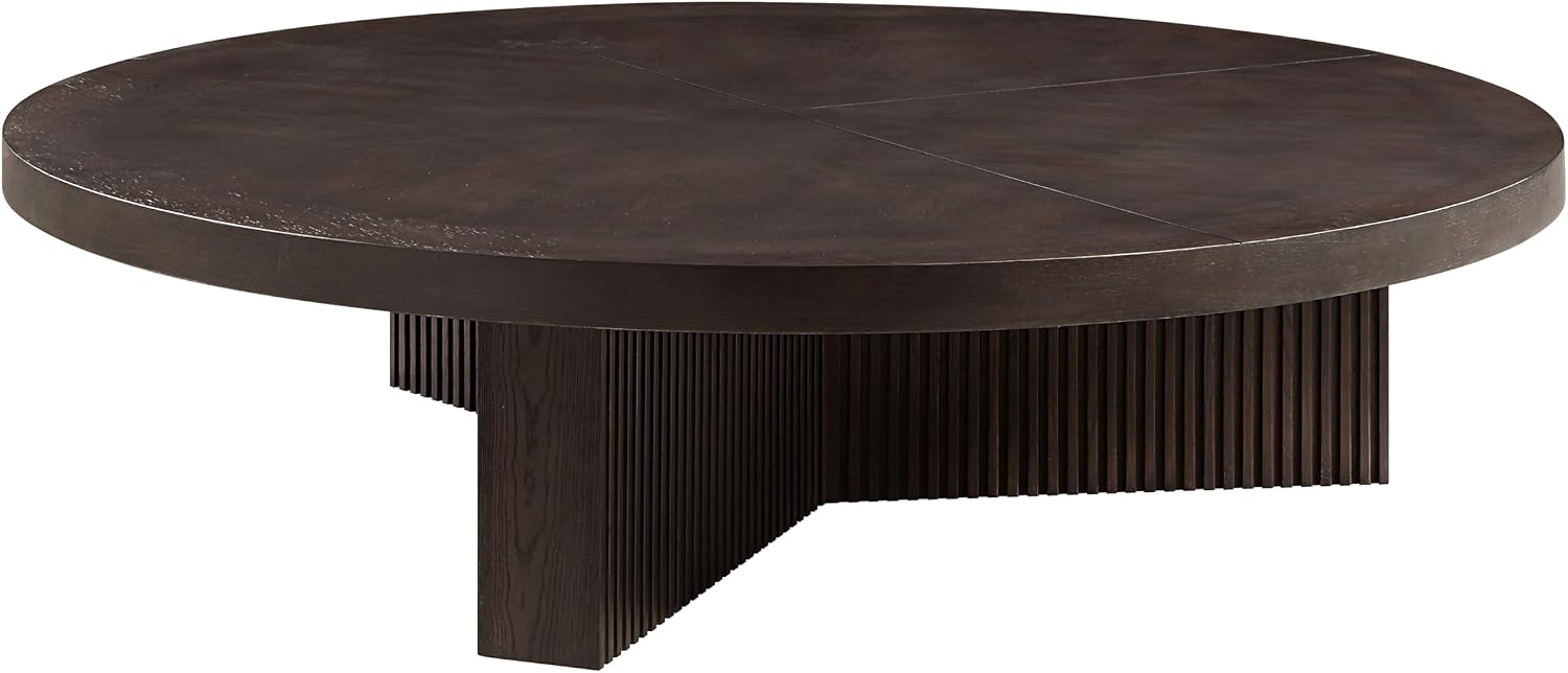 Acme Guido Contemporary Wood Round Coffee Table in Oak Finish