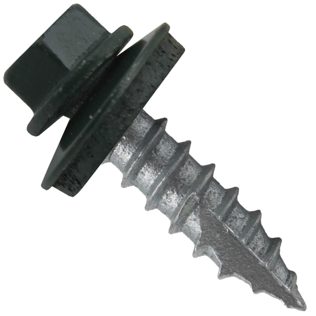 #14 Metal Roofing Screws: (1000) Screws x 1' Hartford Green Hex Head Sheet Metal Roof Screw. Self Starting/Tapping Metal to woodsheet Metal Screws with EPDM Washer. for Corrugated Roofing