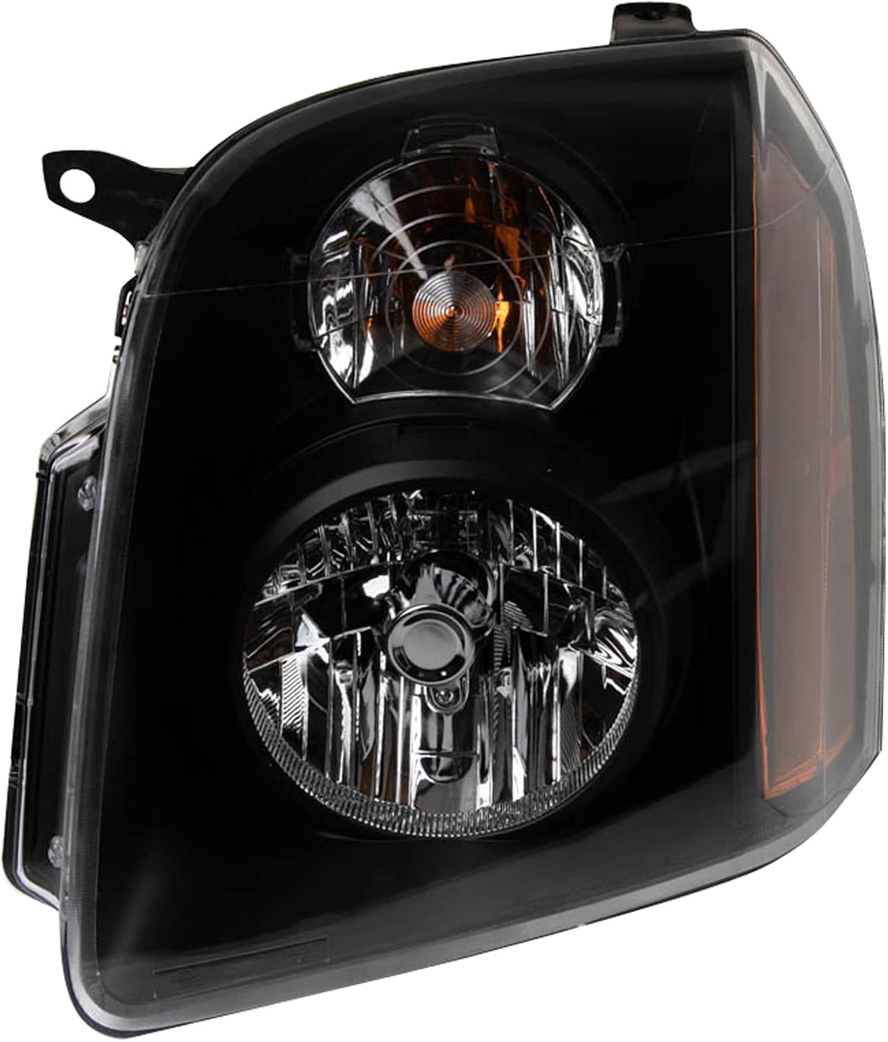 TRQ 2 Piece Headlight Assembly Set Performance Black Bezel Driver & Passenger Side Compatible with GMC Yukon Yukon XL 1500 2007-2014 Yukon XL 2500 2007-2013 GM2502265 GM2503265