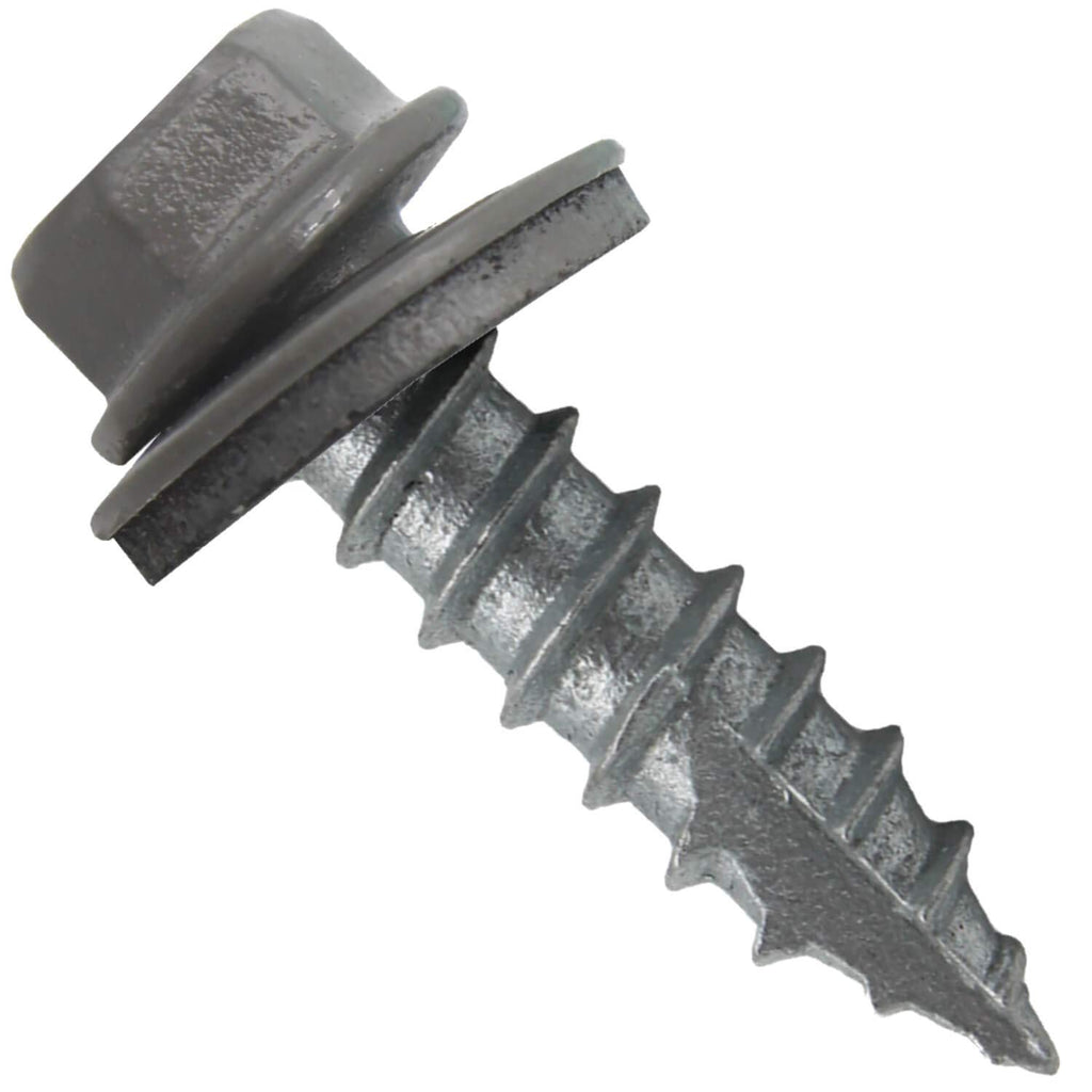 #14 Metal Roofing Screws: (1000) Screws x 1' Charcoal Hex Head Sheet Metal Roof Screw. Self Starting/Tapping Metal to woodsheet Metal Screws with EPDM Washer. for Corrugated Roofing