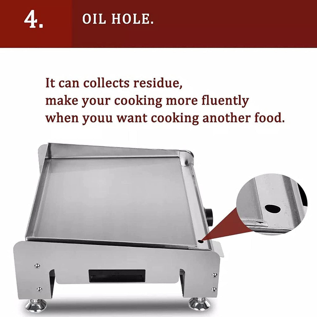2300W Commercial Electric Frying Pan, Non Stick Temperature Controlled Multi-Functional Snack Kitchen Appliance, Teppanyaki, Pancake, Steak, Fried Rice, Fried Egg, Teppanyaki Squid, Etc