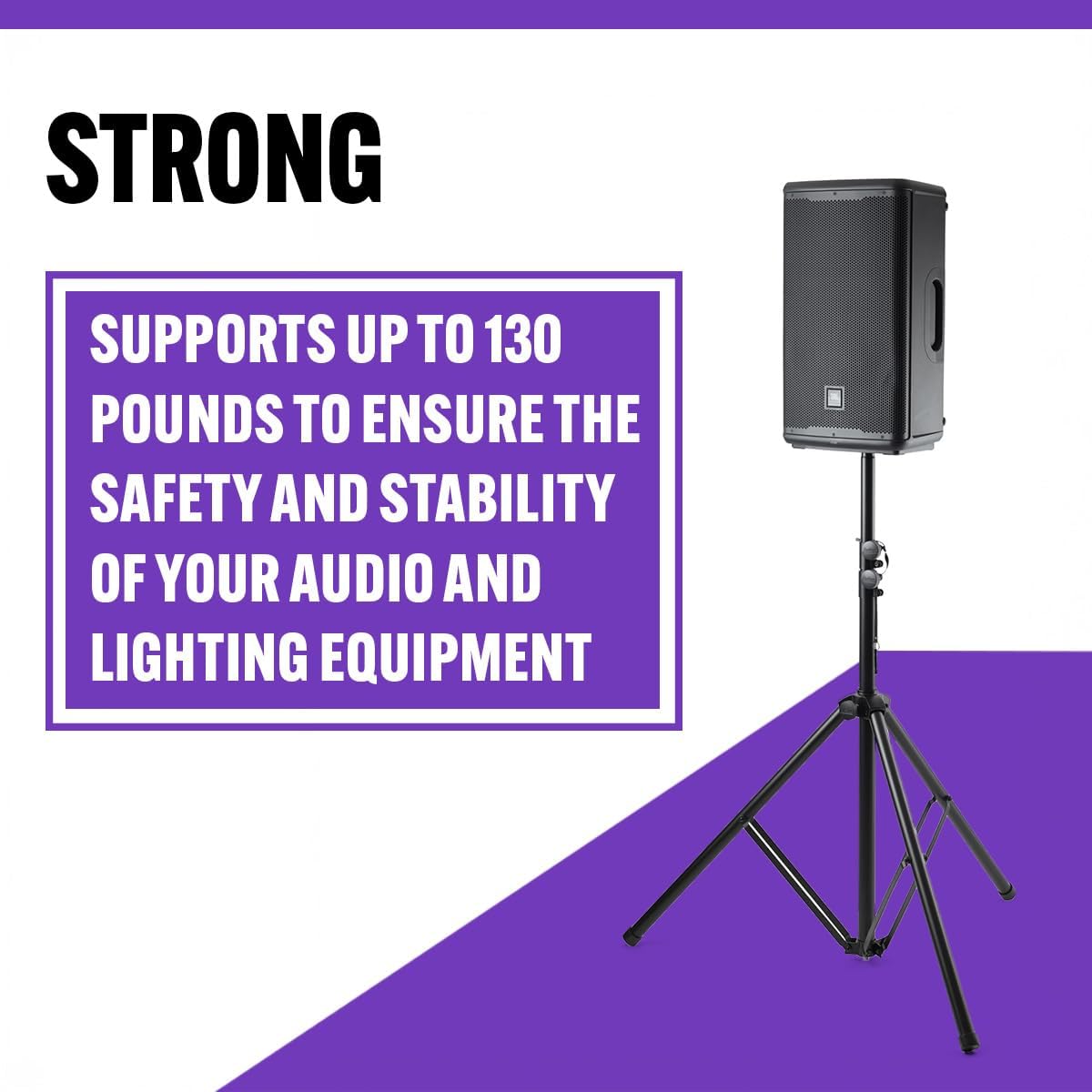 On-Stage Production-Grade LS-SS7770 10' Lighting/Speaker Stand (Folding,Portable Tripod PA Loudspeaker Pole, Adjustable Height, Overhead Tower,Nonslip Rubber Feet,Steel and Aluminum,Black)