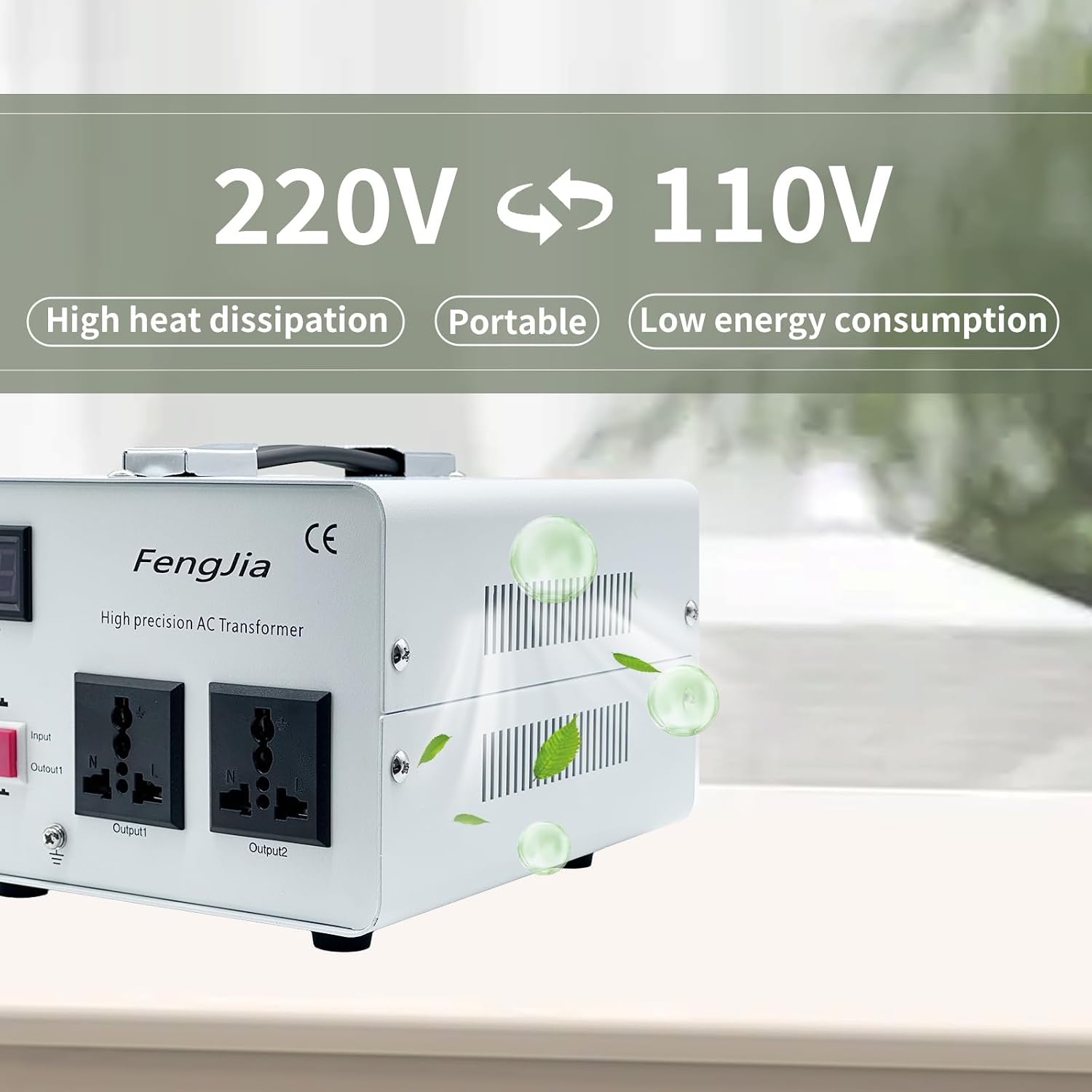 Step Down Voltage Converter 3000 Watts 220V to 110V for US Canada Japan Electrical Appliances Use in Europe and Asia 220-240v Power System Power System, with 2 US Outlets (4000W(220V-110V))