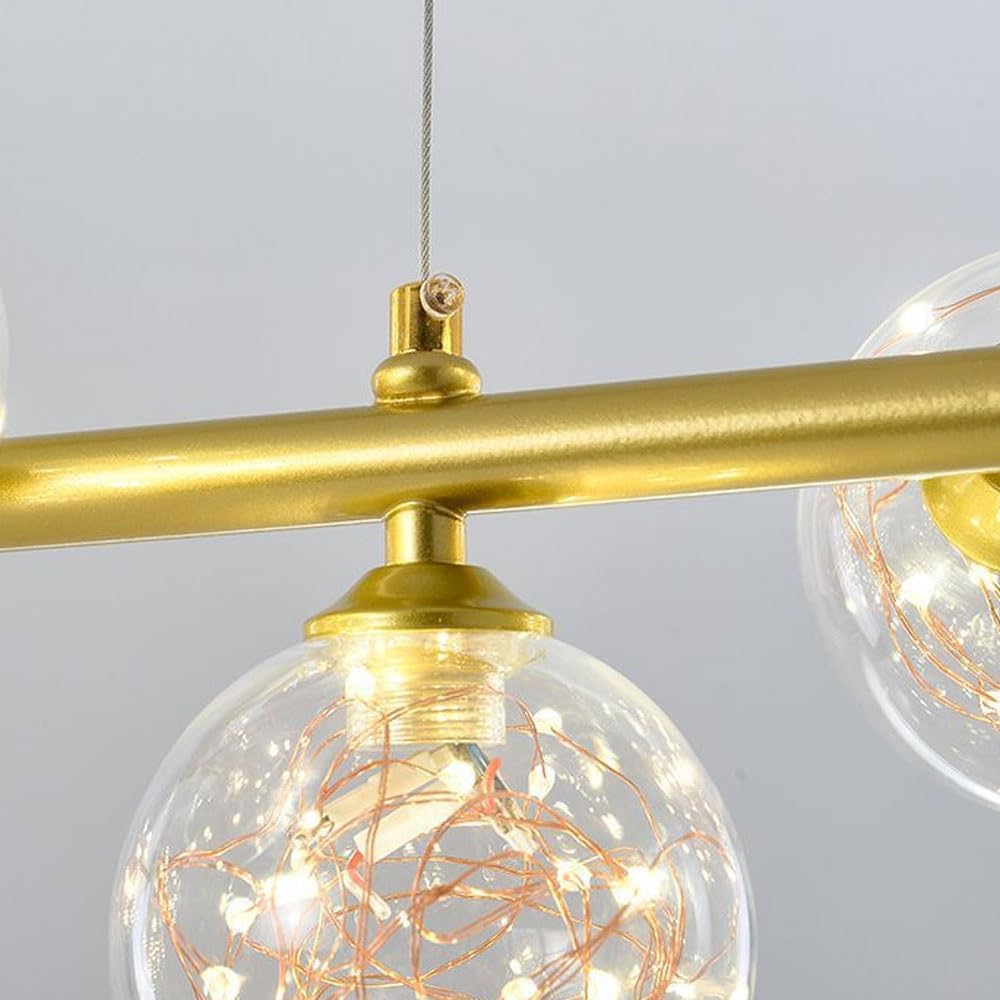 Modern Pendant Ceiling Lights with Warm Light Ceiling s Metal Glass Chandelier Room LED Ceiling Chandelier with Globe Shade Hanging Lighting for Kitchen Over Table Chandelier