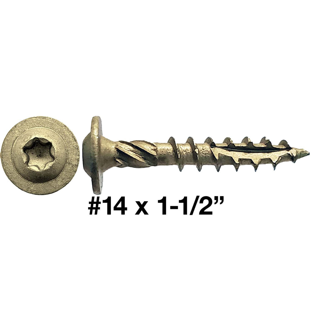 Jake Sales #14 x 1-1/2' Construction Lag Screw Torx/Star Drive Heavy Duty Structural Lag Screw Far Superior to Common Lag Screws (Full Box -2400 Screw Count) Modified Truss Washer Head