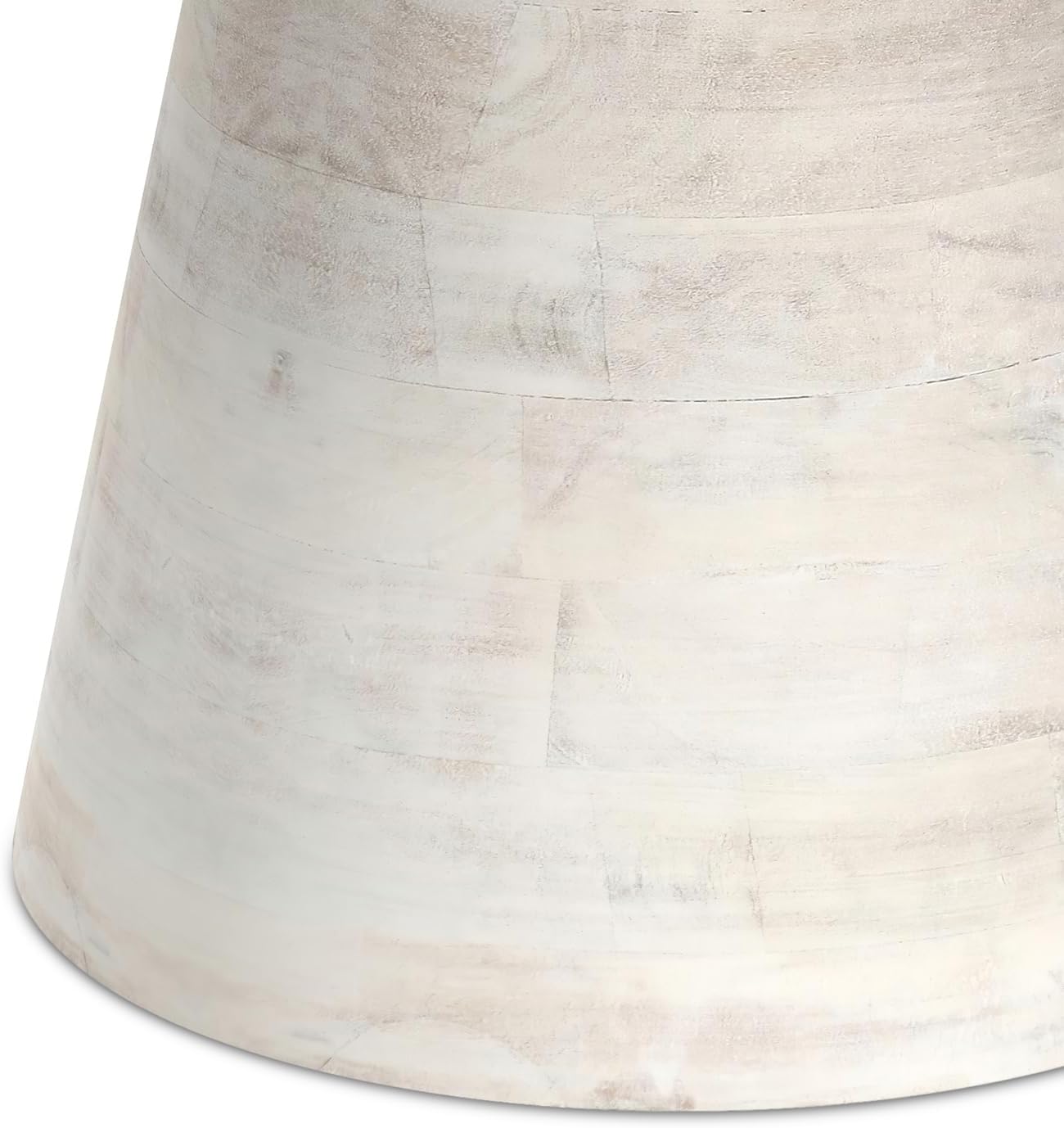 SIMPLIHOME Robbie Accent Table - 16 inch Wide Solid Mango Wood End Table in Distressed White Wash, Boho Contemporary Rustic Side Table for Living Room or Bedroom with Multipurpose Function, Assembled
