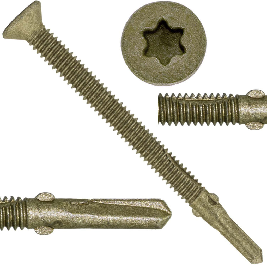 14x3-1/4 Reamer Tek Torx/Star Head Self-Drilling Wood to Metal Screws - for Flatbeds, Trailers - T-30 Torx Screw Head 5 Pound CASE 1,350 Screws