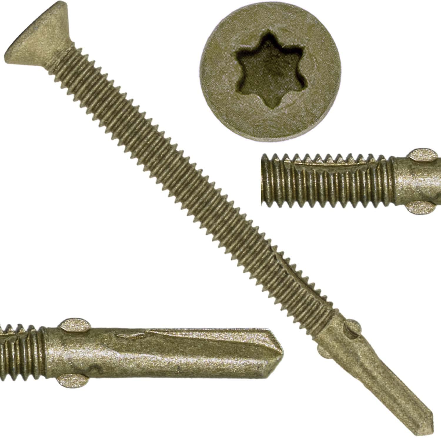 14x3-1/4 Reamer Tek Torx/Star Head Self-Drilling Wood to Metal Screws - for Flatbeds, Trailers - T-30 Torx Screw Head 5 Pound CASE 1,350 Screws