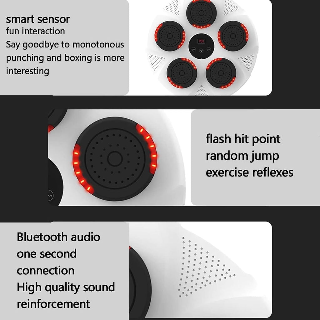 Music Punching, Home Music Boxing Machine Smart Music Boxing Machine Wall Mounted Boxing Machine, Boxing Training Punching Equipment (Black)