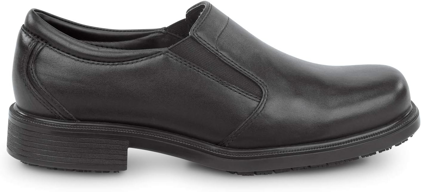 ROCKPORT WORKS Men's Ontario, Black, Twin Gore Dress Style Slip Resistant Soft Toe Work Shoe