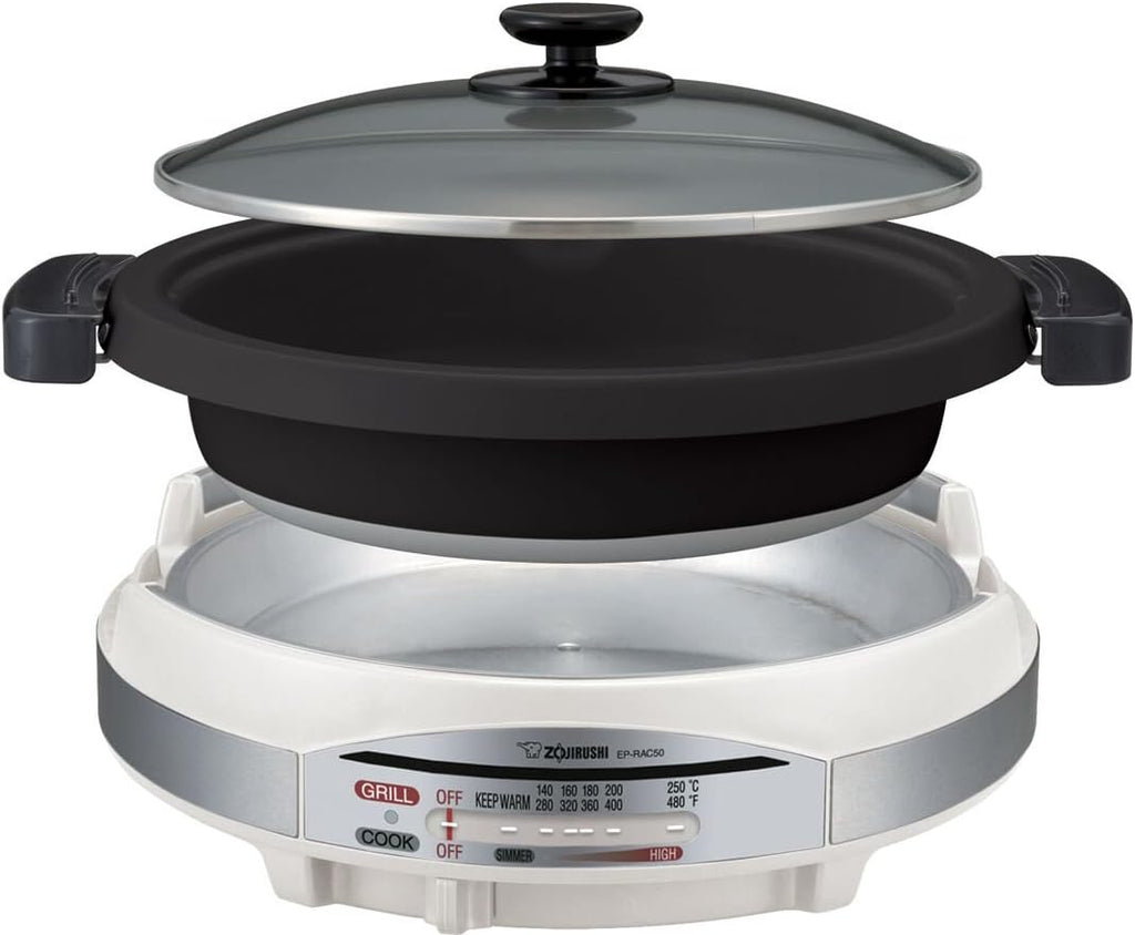 Zojirushi EP-RAC50 Gourmet d'Expert 1350-Watt Electric Skillet & Nishiki Medium Grain Rice, 80 Ounce