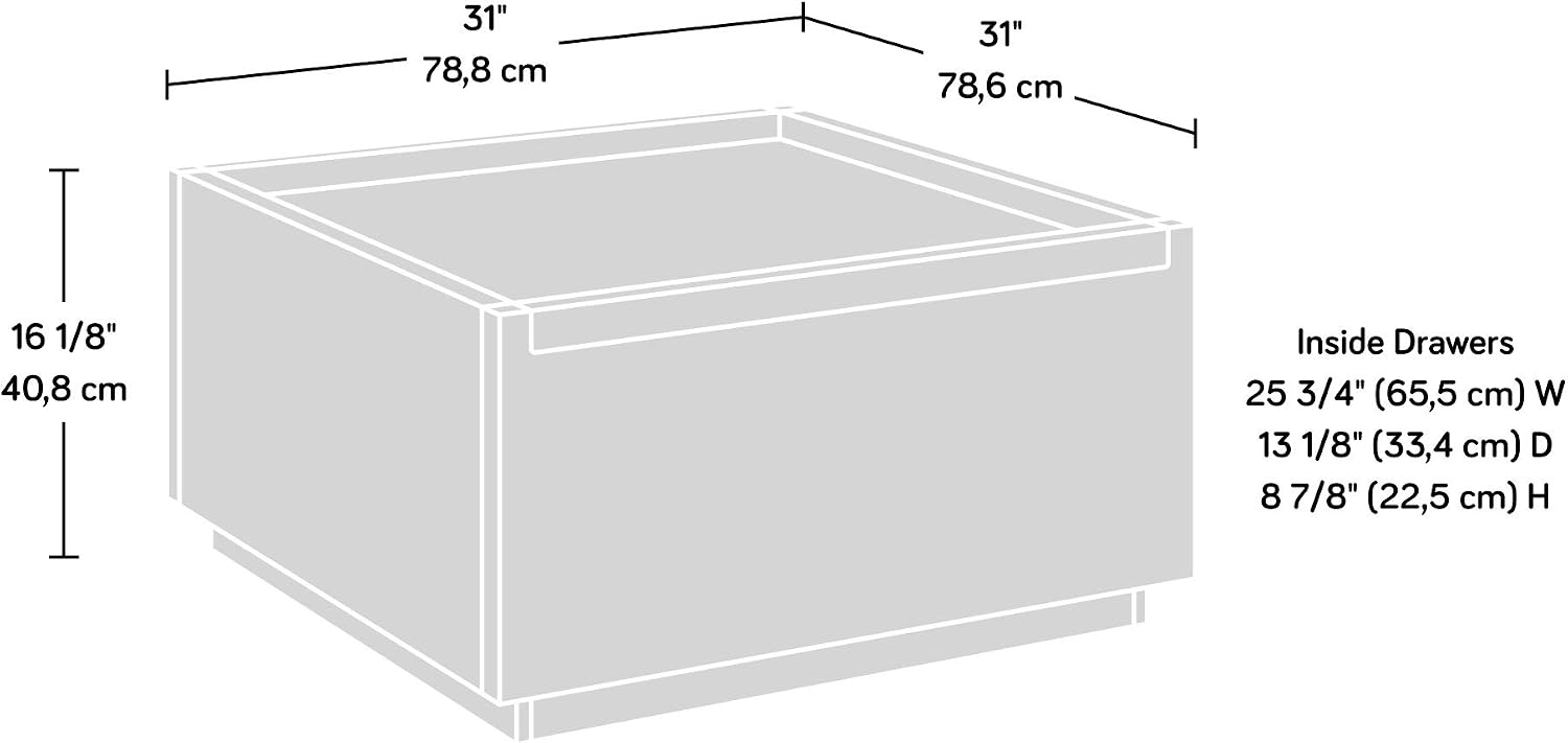 Sauder Manhattan Gate Coffee Table with Storage, Modern Coffee Table, Square Design - Sindoori Mango Finish