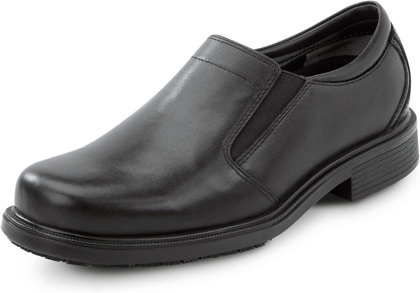 ROCKPORT WORKS Men's Ontario, Black, Twin Gore Dress Style Slip Resistant Soft Toe Work Shoe