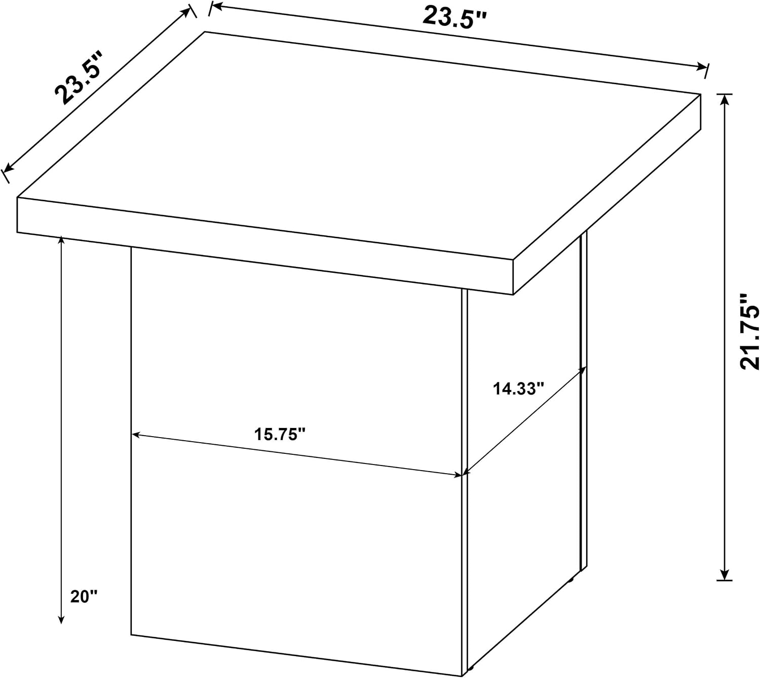 Coaster Home Furnishings - Devar - Wood - Square End Table with Thick Top, Plinth Base, Scratch Resistance and Blocky Frame - Living Room - 23.5-Inch - Black - 706277