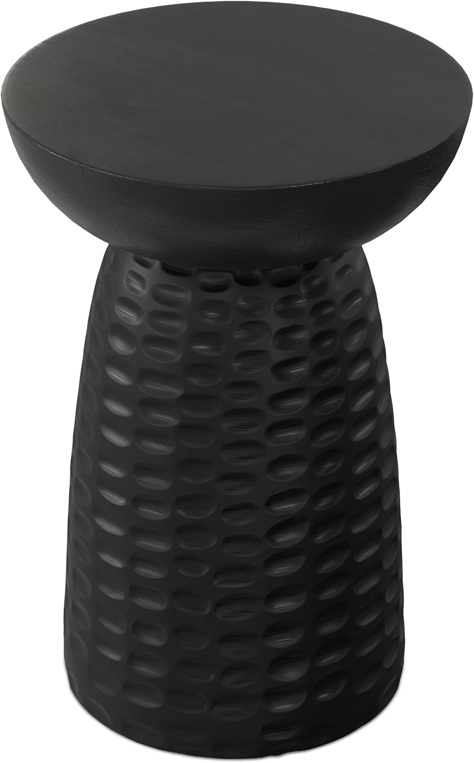 SIMPLIHOME Boyd End Table - 13' Wide x 18' High Solid Mango Wood Round Accent Table in Black, Handcrafted Contemporary Nightstand or Lamp Stand for Living Room, Bedroom, or Office, Assembled