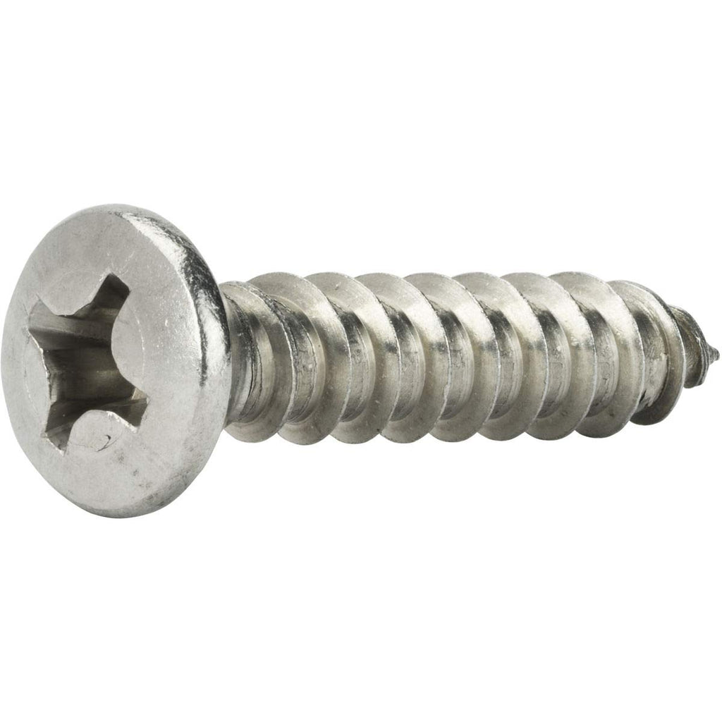 #10 x 2 Self Tapping Sheet Metal Screws Oval Head Stainless Steel Qty 500