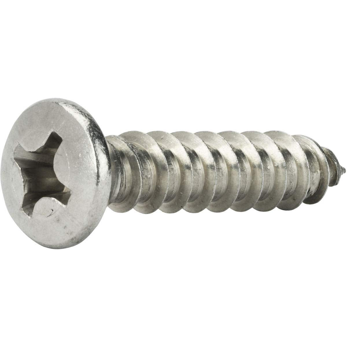 #10 x 2 Self Tapping Sheet Metal Screws Oval Head Stainless Steel Qty 500