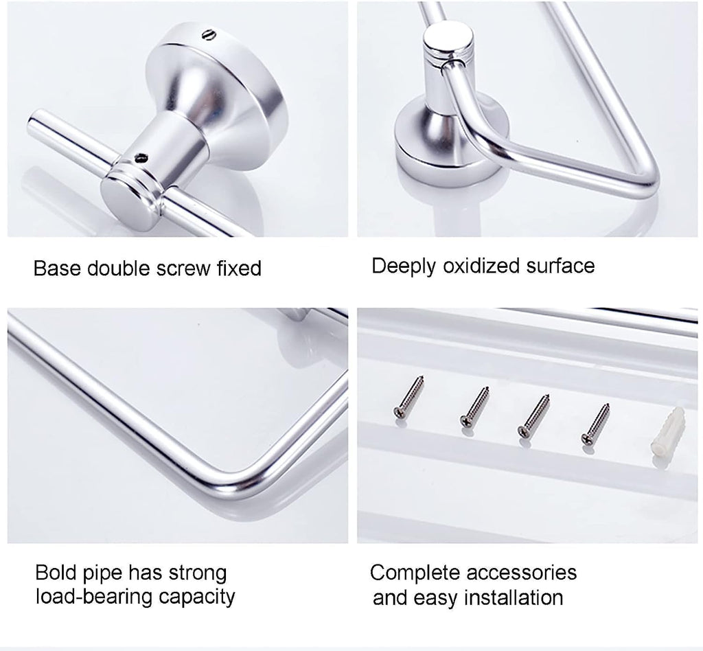 Towel Rings for Bathroom, Aviation Aluminum Towel Holder Hand Towel Ring Hanging ?Round Hanger Polished Chrome Contemporary Style Bathroom Accessories for Bathroom, Kitchen, Hotel, Toilet