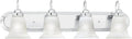 Elk Home Homestead Bathroom Vanity Light, 4-Light Traditional Fixture, Chrome with Alabaster Glass Shade, 30 Inch Wide