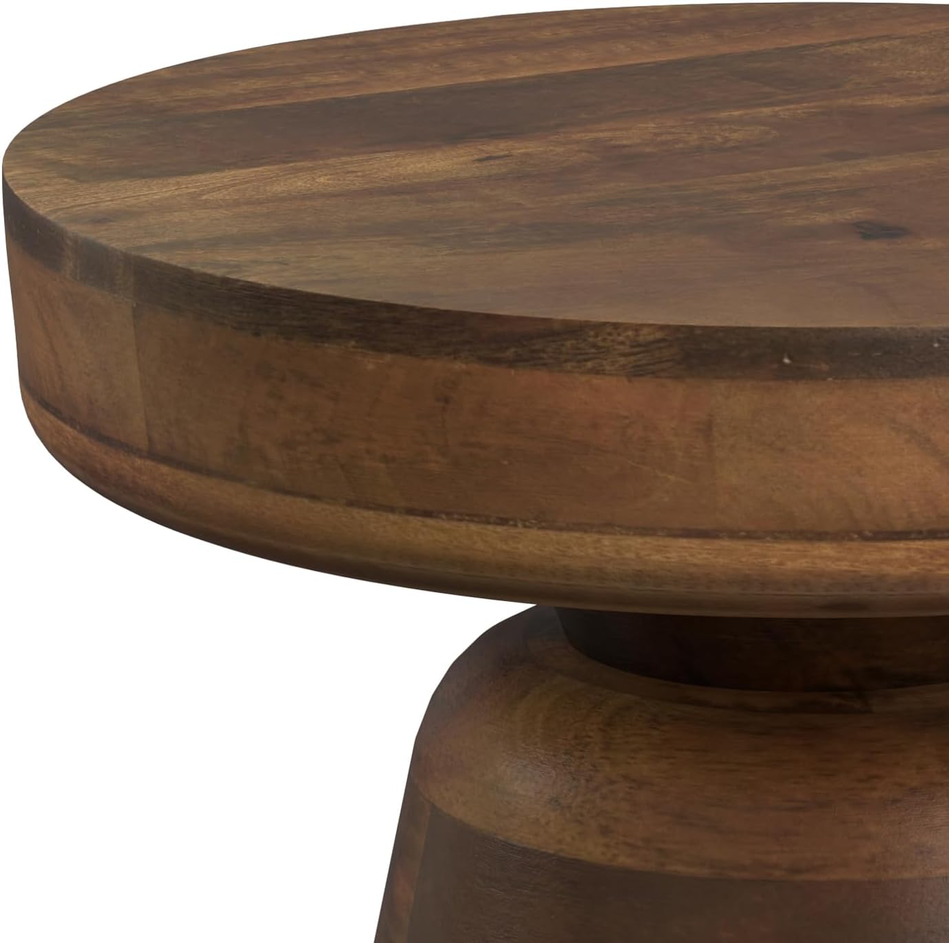 SIMPLIHOME Robbie Accent Table - 16 inch Wide Solid Mango Wood End Table in Walnut Brown, Boho Contemporary Rustic Side Table for Living Room or Bedroom with Multipurpose Function, Assembled