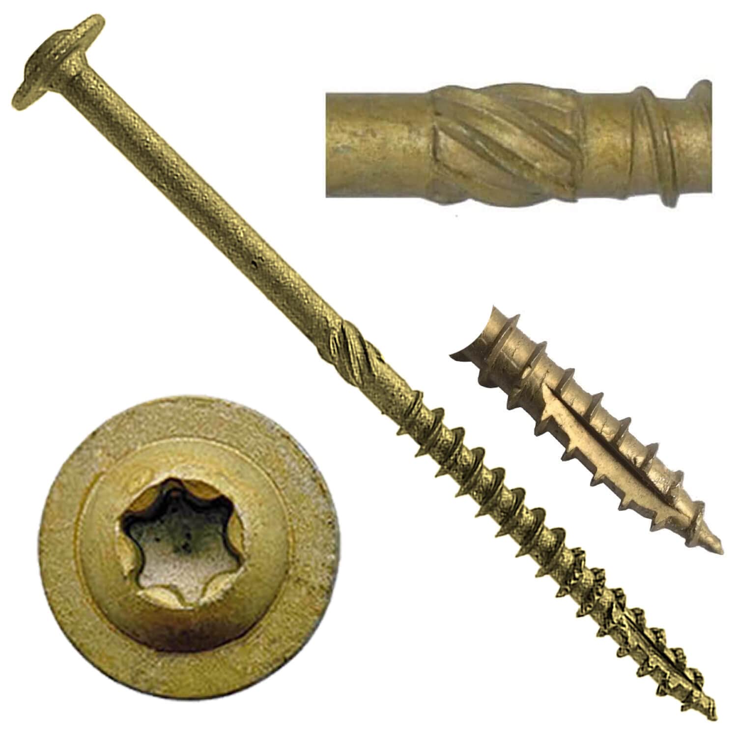 Jake Sales #14 x 4 Construction Lag Screw Exterior Coated Torx/Star Drive Heavy Duty Structural Lag Screw Far Superior to Common Lag Screws (Full Box 750 Screw Count) Modified Truss Washer Head