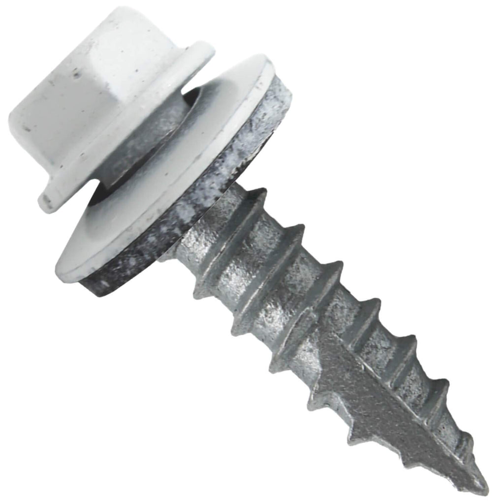 #14 Metal Roofing Screws: (1000) Screws x 1' Bright White Hex Head Sheet Metal Roof Screw. Self Starting/Tapping Metal to woodsheet Metal Screws with EPDM Washer. for Corrugated Roofing