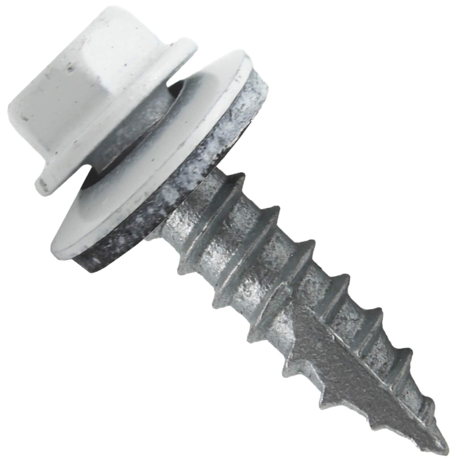 #14 Metal Roofing Screws: (1000) Screws x 1' Bright White Hex Head Sheet Metal Roof Screw. Self Starting/Tapping Metal to woodsheet Metal Screws with EPDM Washer. for Corrugated Roofing