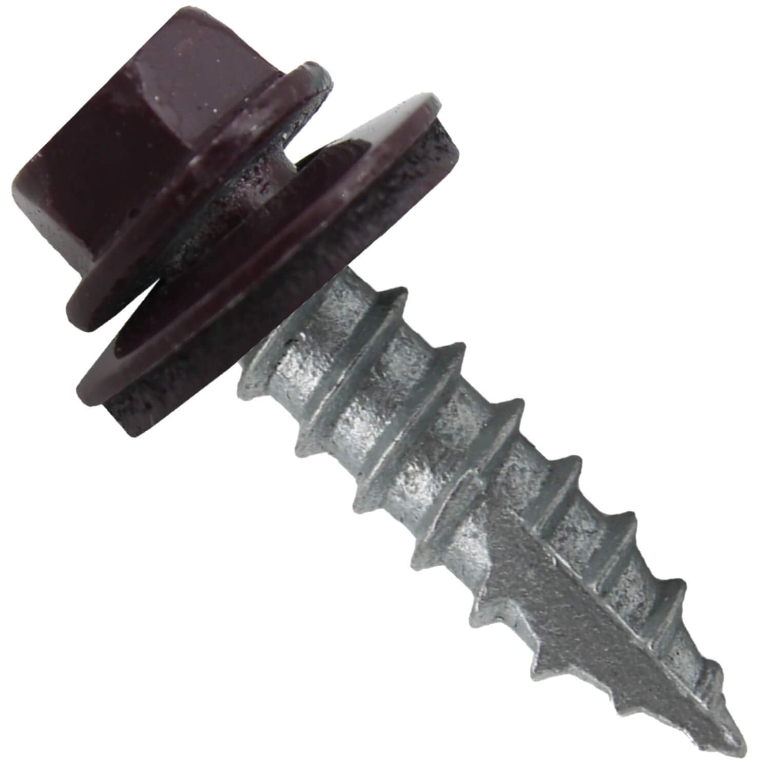 #14 Metal Roofing Screws: (1000) Screws x 1' Burgundy Hex Head Sheet Metal Roof Screw. Self Starting/Tapping Metal to woodsheet Metal Screws with EPDM Washer. for Corrugated Roofing