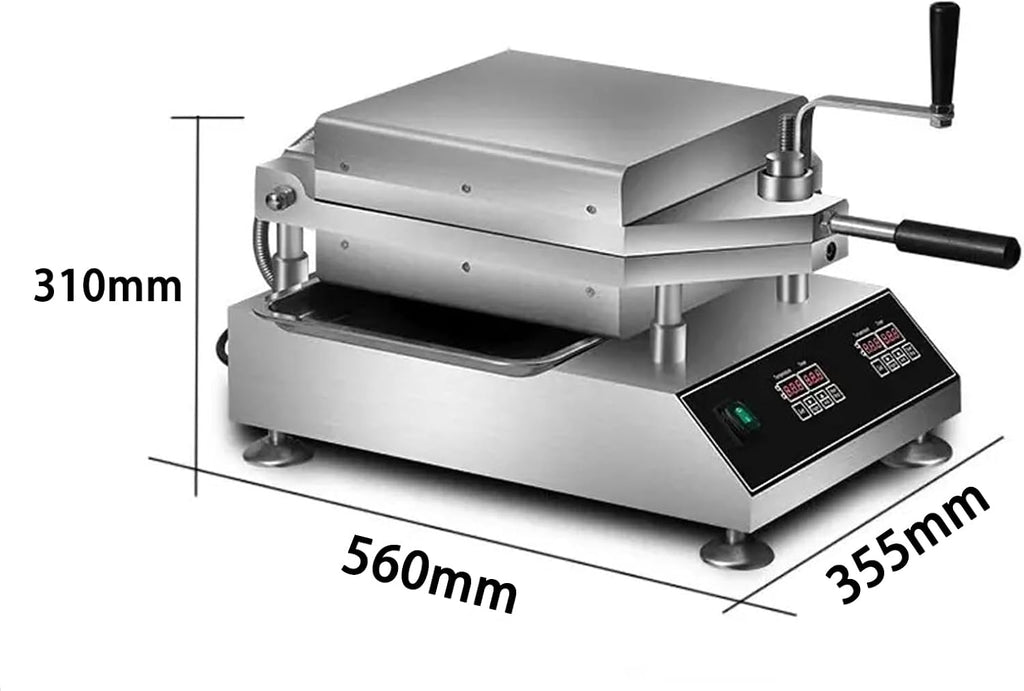 Electric Heating Shrimp Fossil Cake Machine, with Double Heating Plate, Seafood Pancake Frying Pan with Temperature Display & Intelligent Temperature Control for Snack Bars and Home Use,A