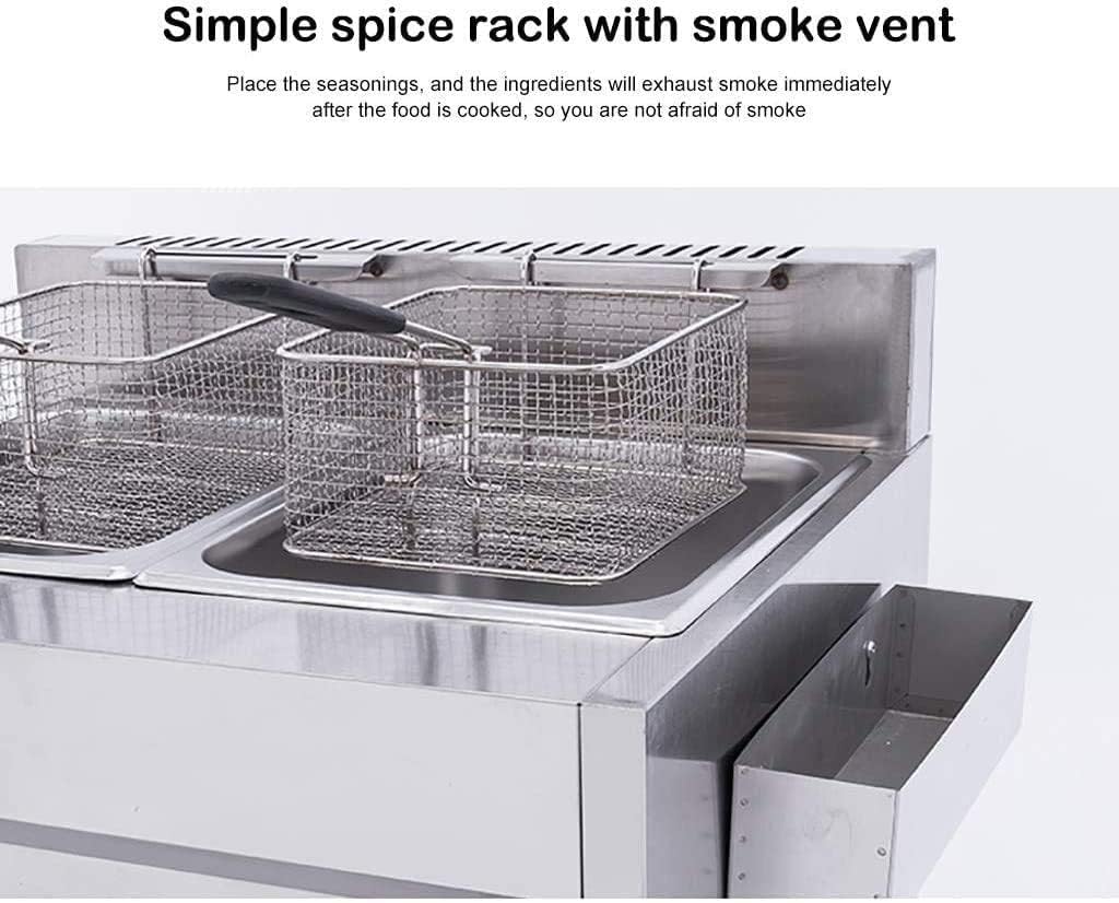 Gas Deep Fryer for s Donuts Fish - 20L Large Capacity Commercial Frying Machine with Baskets and Lids, Easy to Clean Kitchen Appliance