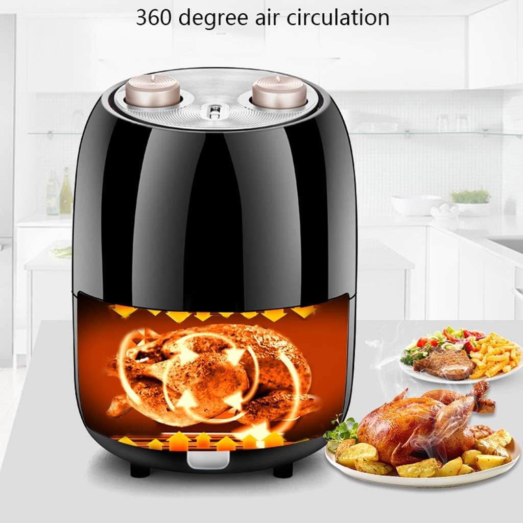 Oil-Free Air Fryer, Healthy Cooking Toaster Oven Turbo Broilers French Fries, Onion Rings, Convection Power Air Oven 2 Qt