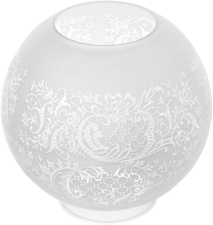 B&P Lamp® 8' Ball Style Gas Shade With Etched And Clear Filigree Design
