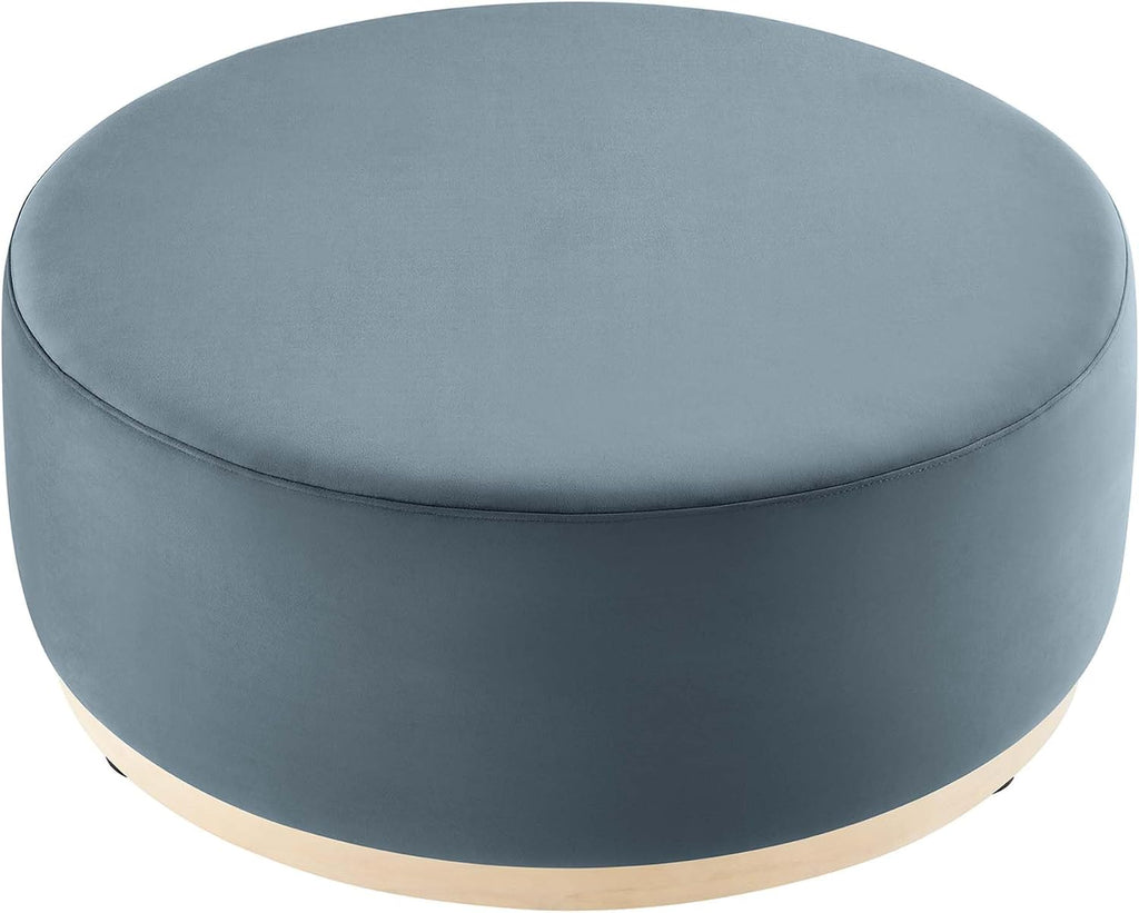 Modway Large 38' Round Performance Velvet Upholstered Upholstered Ottoman
