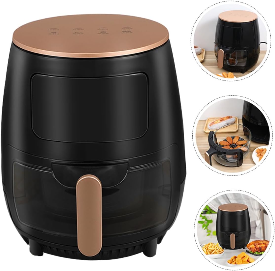 Large Capacity Electric Hot Air Fryer Oven for Healthy Cooking Multi-functional with Overheat Protection Monitoring Automatic Power-off Stylish Black Design for Home and Family Use