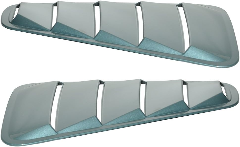 Pre Painted Window Delete Panels Compatible with 2005-2009 Ford Mustang V6, Factory Style Windveil Blue Metallic #P3 ABS Plastic Sun Rain Shade Guard Wind Vent Air Deflector by IKON MOTORSPORTS