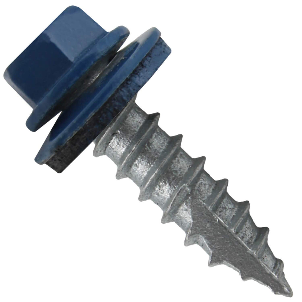 #14 Metal Roofing Screws: (1000) Screws x 1' Gallery Blue Hex Head Sheet Metal Roof Screw. Self Starting/Tapping Metal to woodsheet Metal Screws with EPDM Washer. for Corrugated Roofing