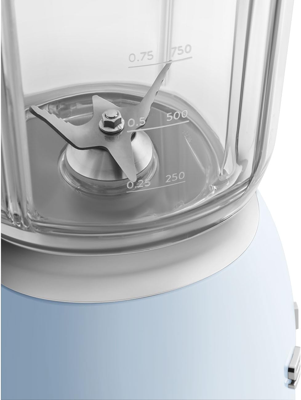 SMEG BLF03 Retro Style Blender – 600W Countertop Blender with 48 oz BPA-Free Jug, 3 Speeds + Pulse, Ice Crush & Smoothie Functions – 50s-Inspired Design-Pastel Blue