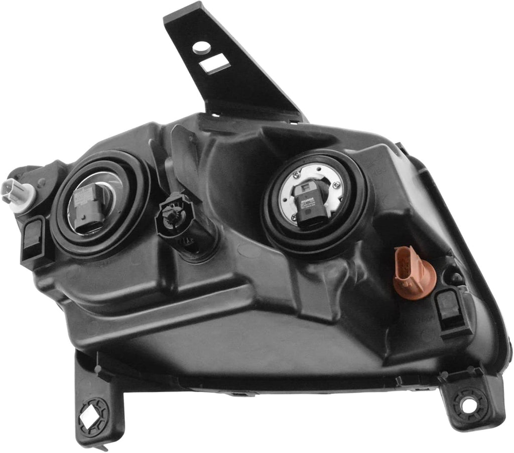 TRQ Driver and Passenger Side Headlight Assembly Set Black Bezel without Projector Headlights Compatible with 13-17 Jeep Compass