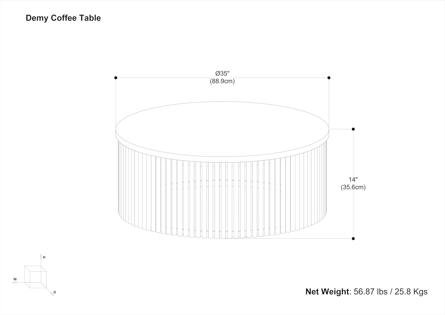 SIMPLIHOME Demy Coffee Table - 35 inch Wide Solid Wood Industrial Contemporary Round Cocktail Table in Natural and Black, Sculptural Living Room Table with Powder Coated Metal Base, Assembled
