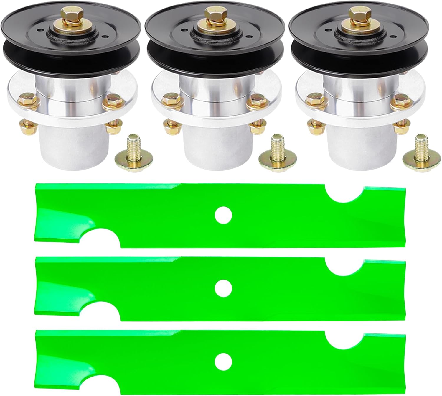 42' Mower Deck Rebuild Kit Bad Boy MZ Magnum MZ ZT Avenger Zero Turn Mower Include 3 Spindle 037-2000-00 037-2050-00 + 3 Blade 038-4221-00 + 3 Pulley 033-4820-00