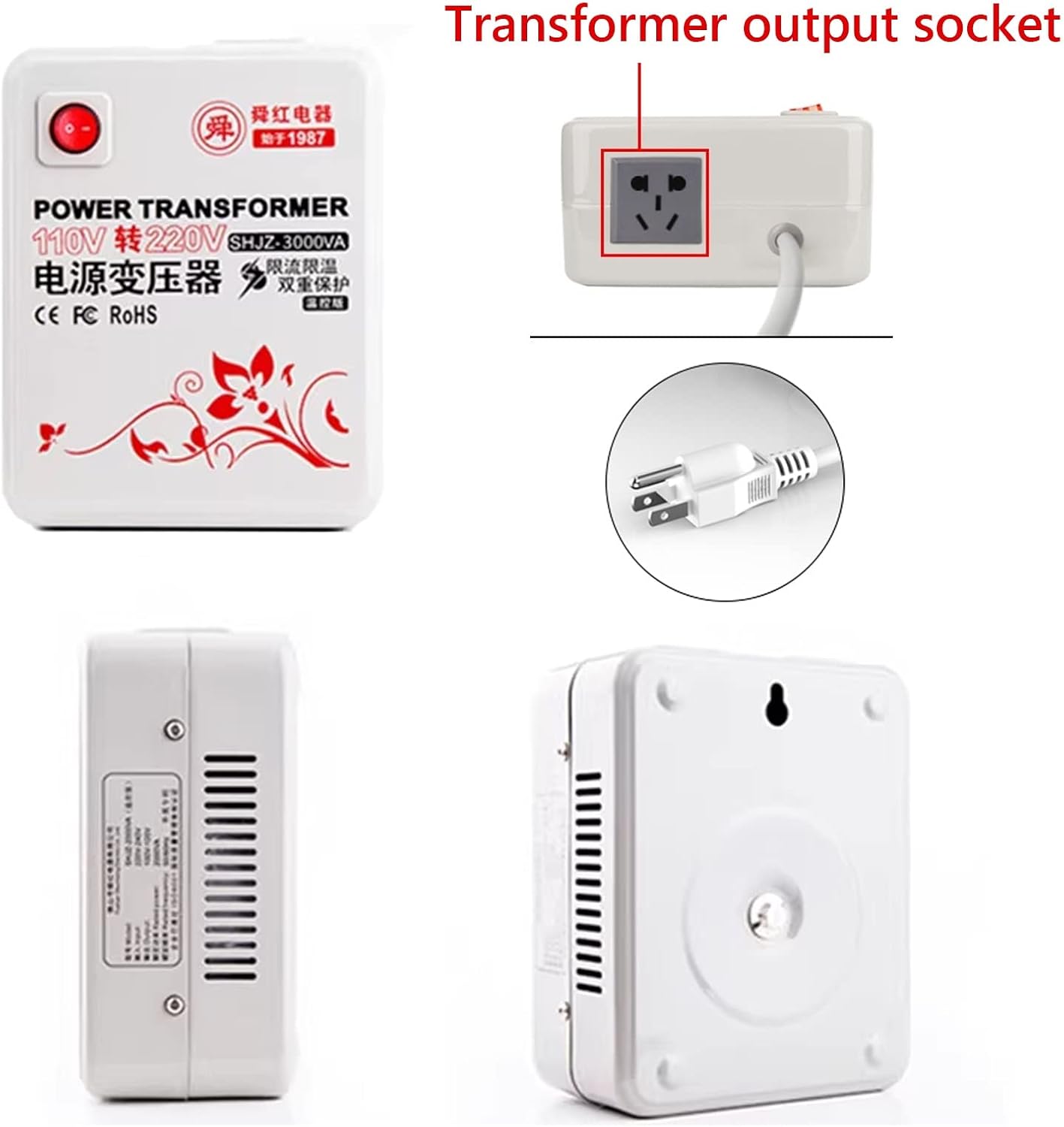 3000 Watt Voltage Converter 110v to 220v Kitchen Appliances/Hair Straightener/Curling Iron and Other Small Appliances Below 2400W
