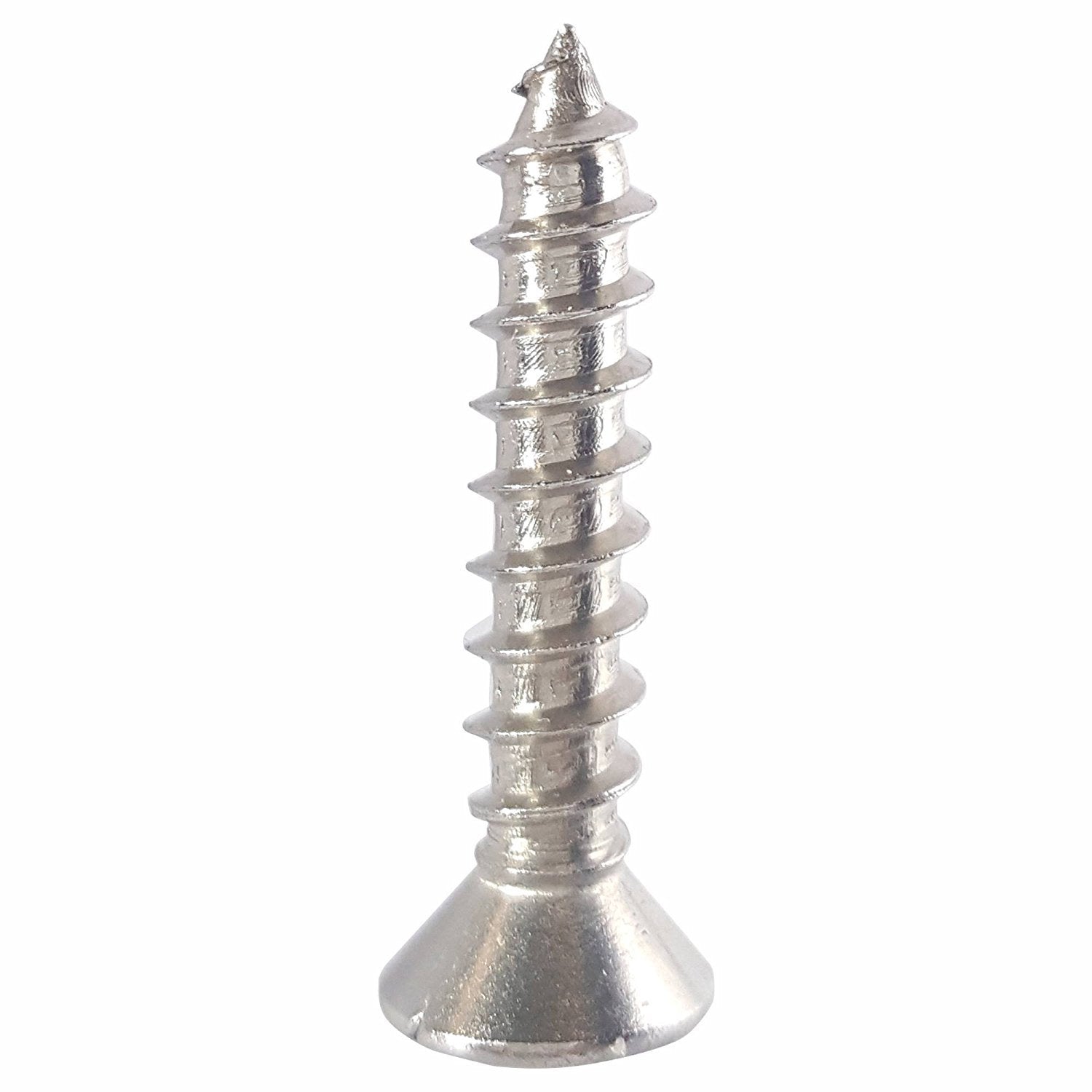 #10 x 2 Oval Head Sheet Metal Screws, Square Drive, Stainless Steel 18-8, Full Thread, Bright Finish, Self-Tapping, Type A, Quantity 1000 By Fastenere